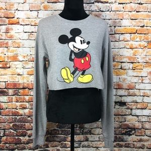 NWOT Disney Mickey Mouse Long Sleeve Crop Top